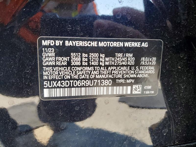 47446736 :رقم المزاد ، 5UX43DT06R9U71380 vin ، 2024 Bmw X4 مزاد بيع