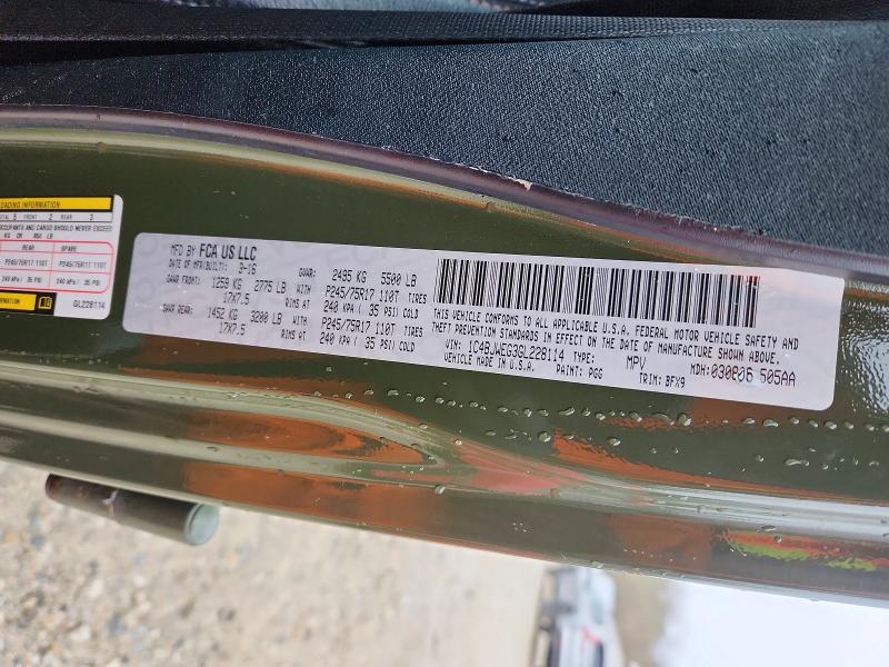 45669066 :رقم المزاد ، 1C4BJWEG3GL228114 vin ، 2016 Jeep Wrangler Unlimited مزاد بيع