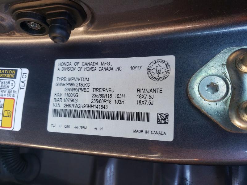 Aukcja sprzedaży 2017 Honda Cr-v, vin: 2HKRW2H96HH141643, numer aukcji: 79776965