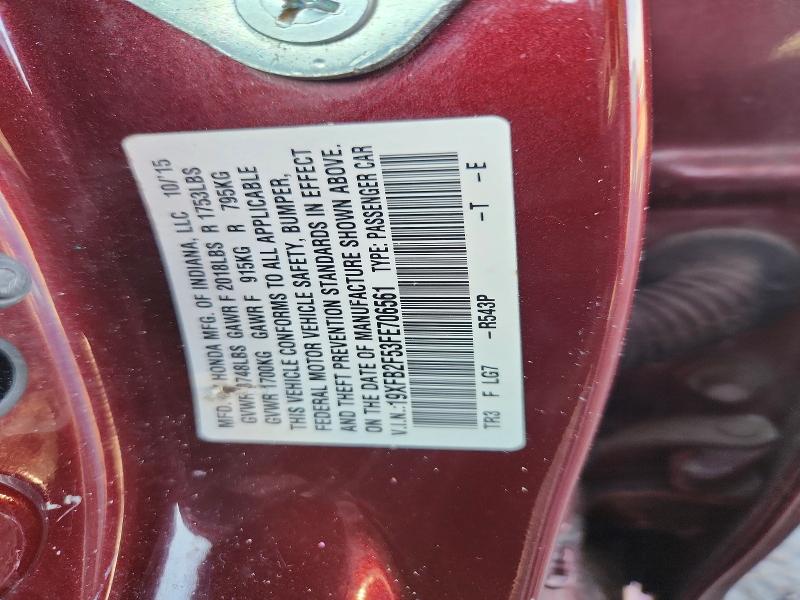 46713496 :رقم المزاد ، 19XFB2F53FE706561 vin ، 2015 Honda Civic مزاد بيع
