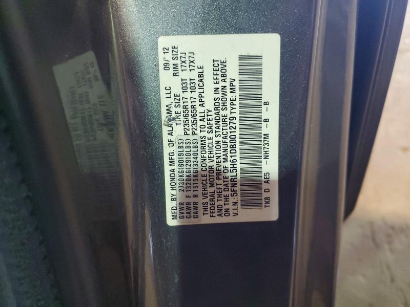 2013 Honda Odyssey მანქანა იყიდება აუქციონზე, vin: 5FNRL5H61DB001279, აუქციონის ნომერი: 46878336