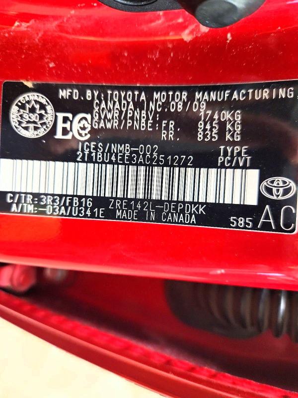 79444955 :رقم المزاد ، 2T1BU4EE3AC251272 vin ، 2010 Toyota Corolla مزاد بيع
