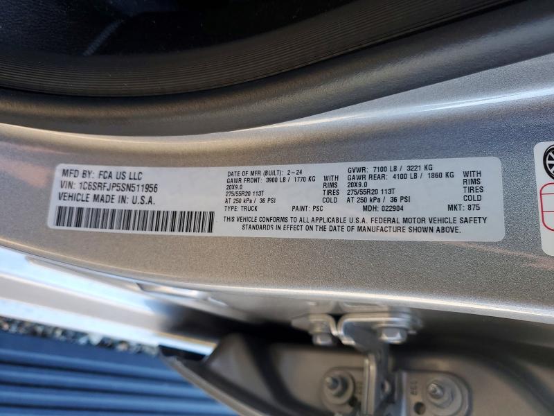 Продажа на аукционе авто 2025 Ram 1500, vin: 1C6SRFJP5SN511956, номер лота: 45702836
