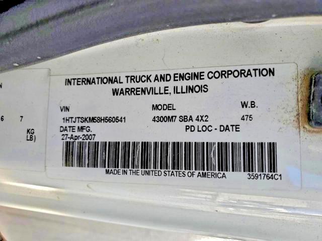 Продаж на аукціоні авто 2008 International 4000, vin: 1HTJTSKM58H560541, номер лоту: 46018306