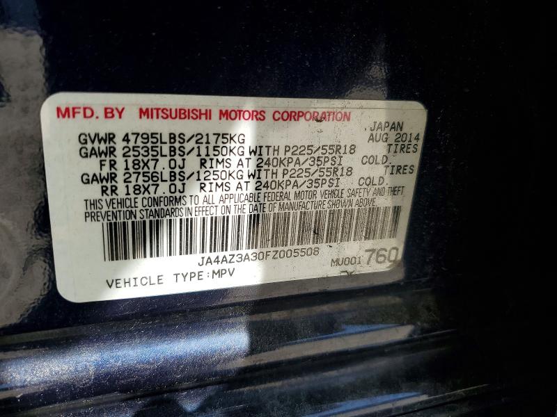 Продаж на аукціоні авто 2015 Mitsubishi Outlander, vin: JA4AZ3A30FZ005508, номер лоту: 47463716