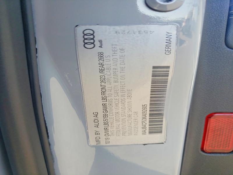2019 Audi S5 მანქანა იყიდება აუქციონზე, vin: WAUB4CF53KA092605, აუქციონის ნომერი: 45694406