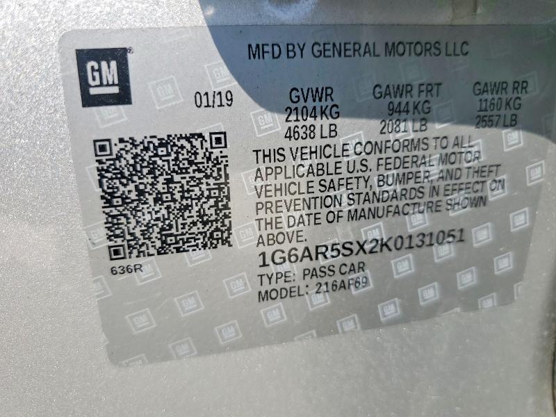Продаж на аукціоні авто 2019 Cadillac Cts, vin: 1G6AR5SX2K0131051, номер лоту: 47400196