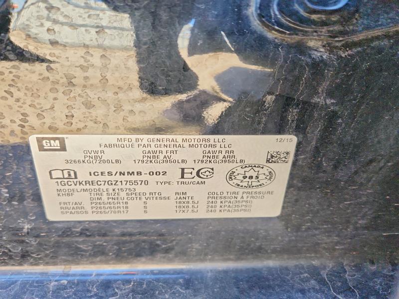 Продаж на аукціоні авто 2016 Chevrolet Silverado, vin: 1GCVKREC7GZ175570, номер лоту: 78495075