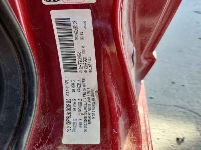 47368896 :رقم المزاد ، 1C3BCBFGXCN233542 vin ، 2012 Chrysler 200 مزاد بيع