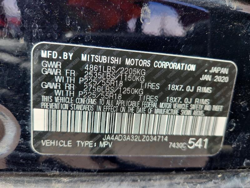 Продаж на аукціоні авто 2020 Mitsubishi Outlander, vin: JA4AD3A32LZ034714, номер лоту: 46204356