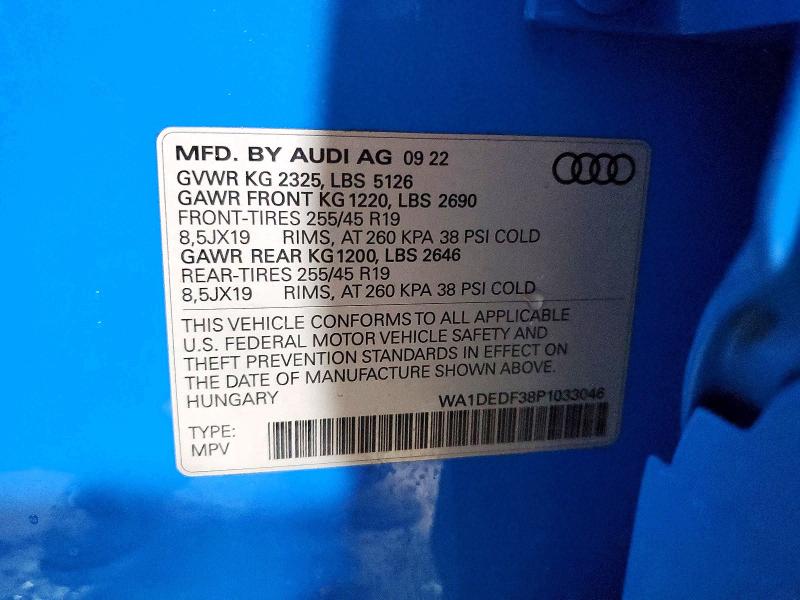 Продажа на аукционе авто 2023 Audi Q3, vin: WA1DEDF38P1033046, номер лота: 45820956