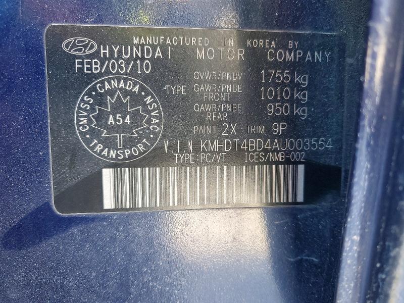 Продажа на аукционе авто 2010 Hyundai Elantra, vin: KMHDT4BD4AU003554, номер лота: 79272785