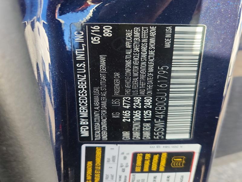 Продажа на аукционе авто 2016 Mercedes-benz C300, vin: 55SWF4KB0GU161795, номер лота: 41916036