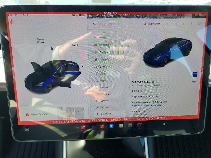 78379605 :رقم المزاد ، 5YJ3E1EA8KF340216 vin ، 2019 Tesla Model 3 مزاد بيع