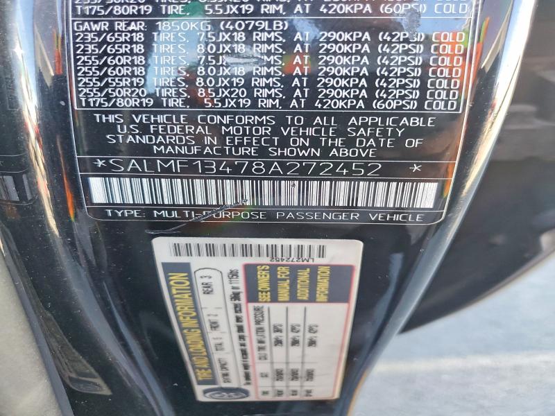 Продаж на аукціоні авто 2008 Land Rover Range Rover, vin: SALMF13478A272452, номер лоту: 41669276