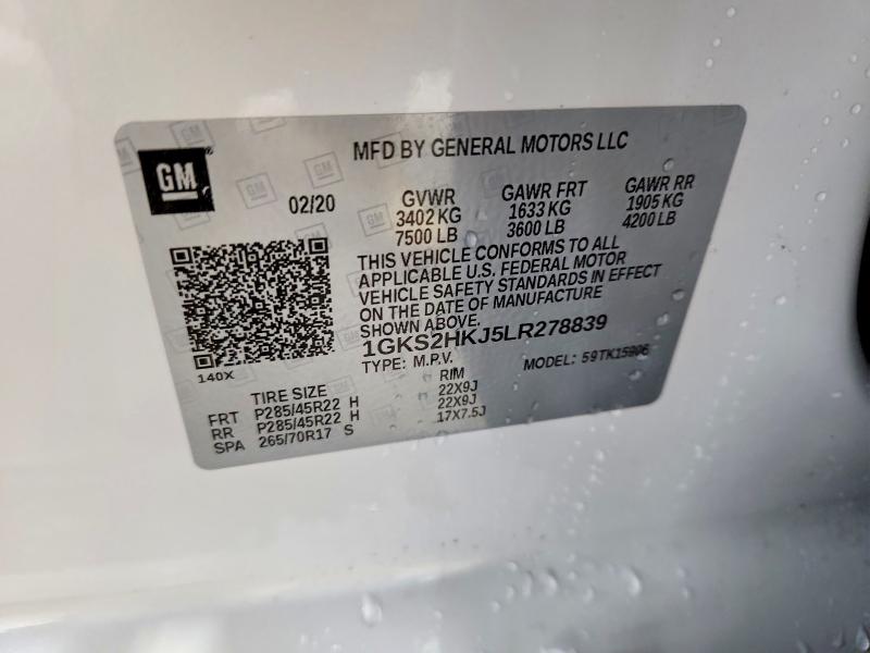 Aukcja sprzedaży 2020 Gmc Yukon Xl, vin: 1GKS2HKJ5LR278839, numer aukcji: 45834916