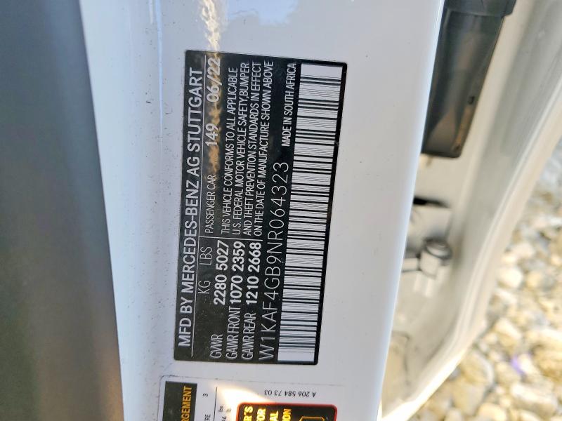 Auction sale of the 2022 Mercedes-benz C, vin: W1KAF4GB9NR064323, lot number: 45472486