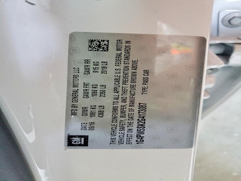 2016 Buick Verano მანქანა იყიდება აუქციონზე, vin: 1G4PW5SK2G4173087, აუქციონის ნომერი: 47058616