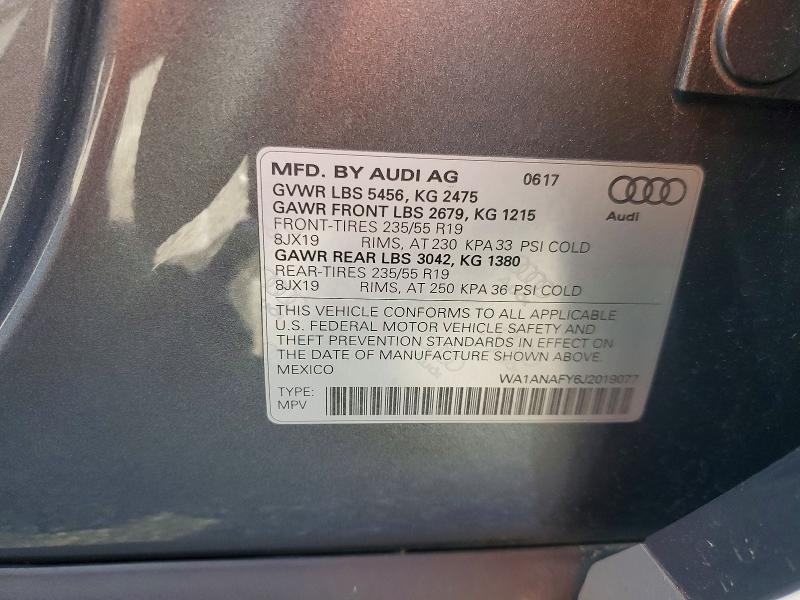 Aukcja sprzedaży 2018 Audi Q5, vin: WA1ANAFY6J2019077, numer aukcji: 47650666