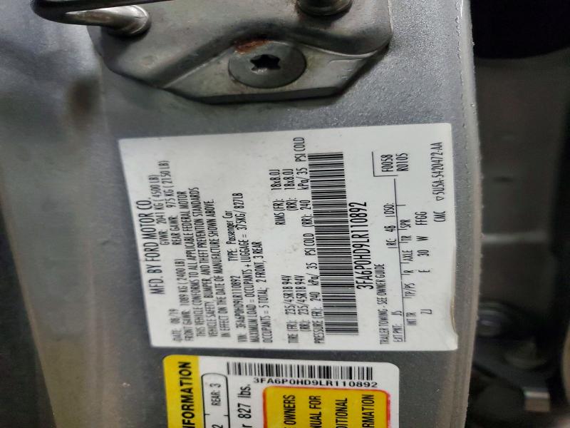 Продажа на аукционе авто 2020 Ford Fusion, vin: 3FA6P0HD9LR110892, номер лота: 45482056