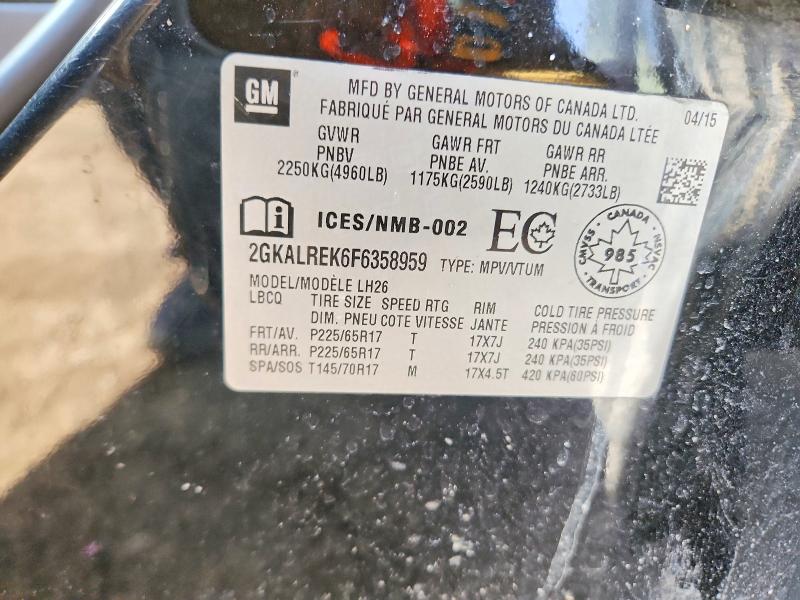 46678296 :رقم المزاد ، 2GKALREK6F6358959 vin ، 2015 Gmc Terrain مزاد بيع