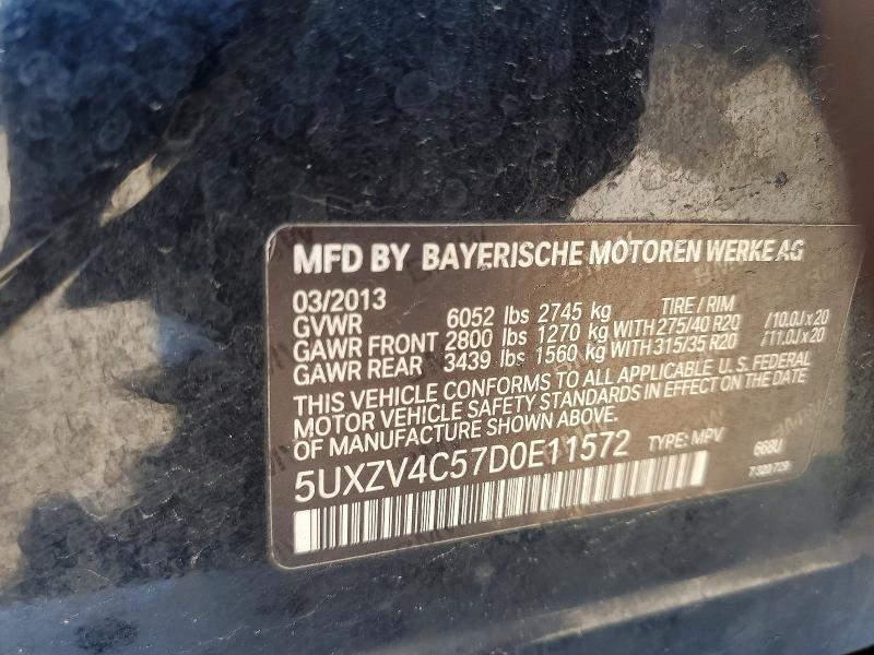 45514806 :رقم المزاد ، 5UXZV4C57D0E11572 vin ، 2013 Bmw X5 مزاد بيع