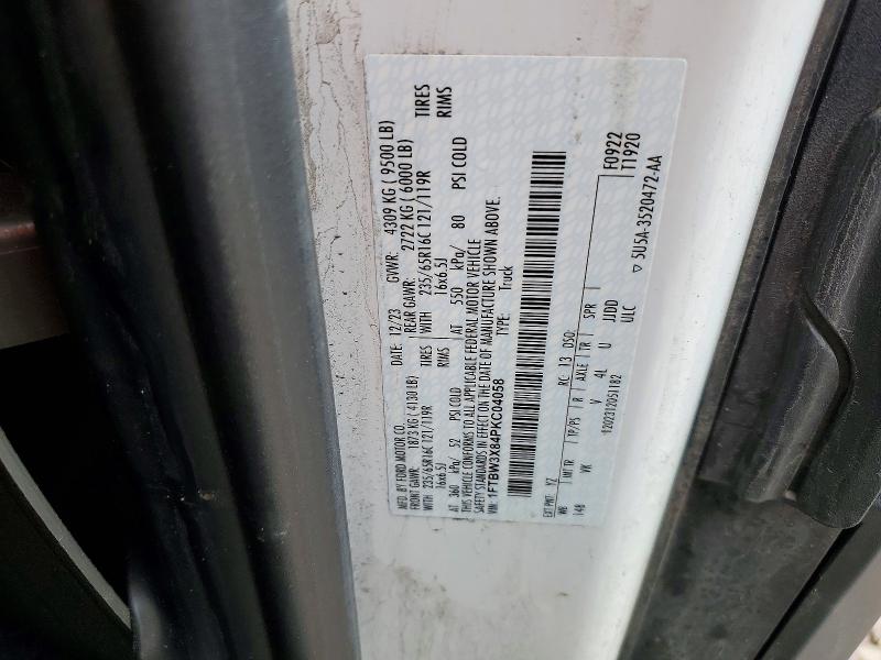 2023 Ford Transit მანქანა იყიდება აუქციონზე, vin: 1FTBW3X84PKC04058, აუქციონის ნომერი: 75671715