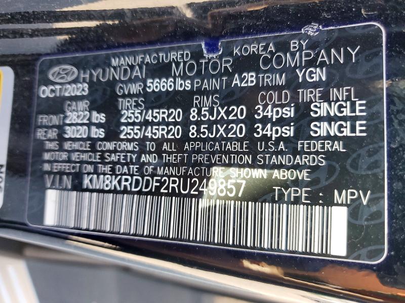 2024 Hyundai Ioniq 5 მანქანა იყიდება აუქციონზე, vin: KM8KRDDF2RU249857, აუქციონის ნომერი: 79749975