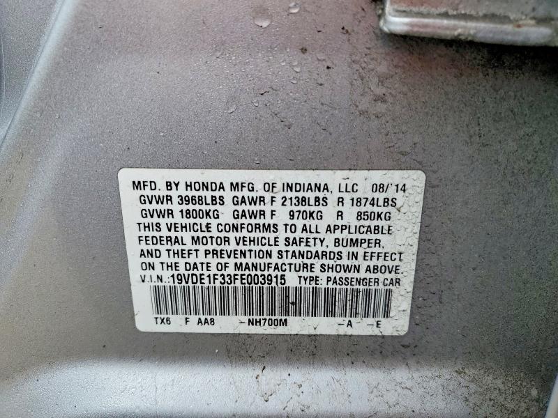 Aukcja sprzedaży 2015 Acura Ilx, vin: 19VDE1F33FE003915, numer aukcji: 47200336