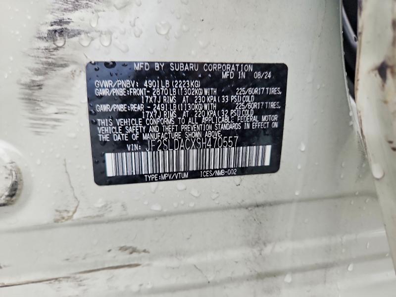 45592986 :رقم المزاد ، JF2SLDACXSH470557 vin ، 2025 Subaru Forester مزاد بيع
