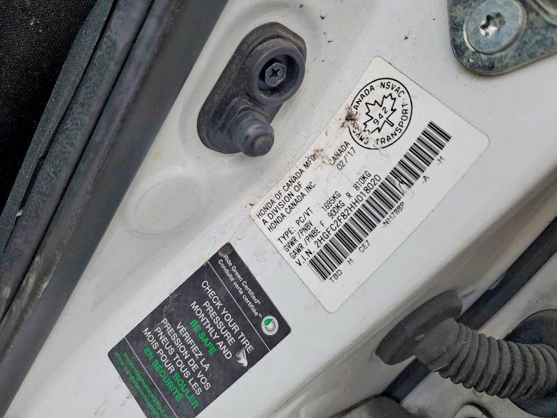 Aukcja sprzedaży 2017 Honda Civic, vin: 2HGFC2F82HH018020, numer aukcji: 41789046