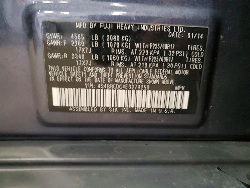 46803926 :رقم المزاد ، 4S4BRCDC4E3279250 vin ، 2014 Subaru Outback مزاد بيع