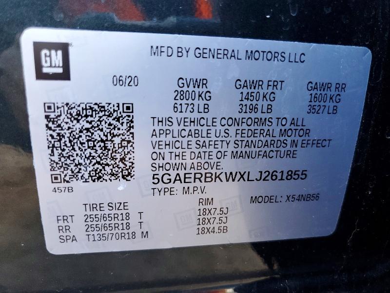 Aukcja sprzedaży 2020 Buick Enclave, vin: 5GAERBKWXLJ261855, numer aukcji: 46757496