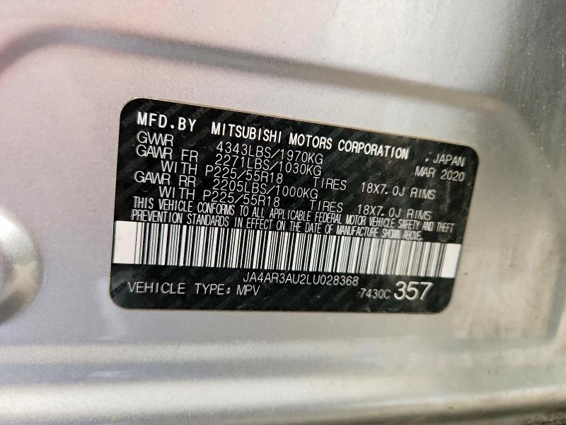 45600006 :رقم المزاد ، JA4AR3AU2LU028368 vin ، 2020 Mitsubishi Outlander Sport مزاد بيع