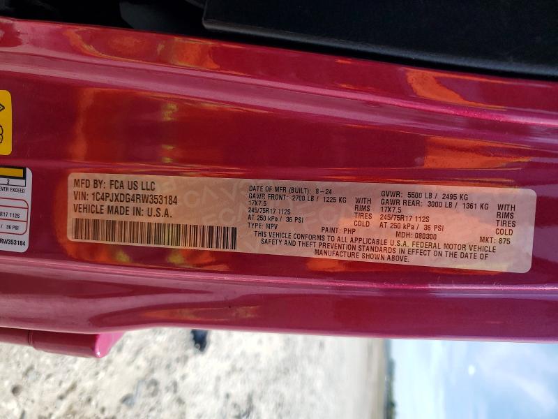 Продаж на аукціоні авто 2024 Jeep Wrangler, vin: 1C4PJXDG4RW353184, номер лоту: 46445906