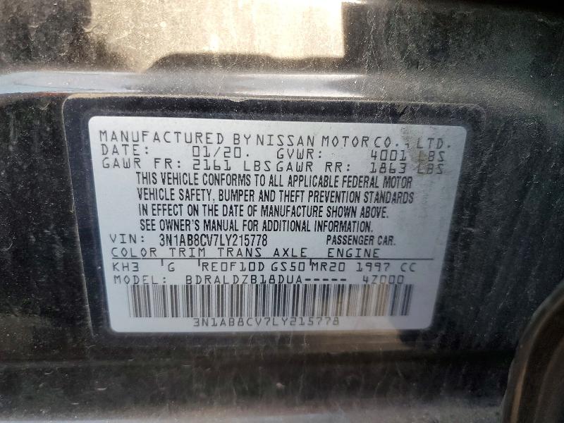Продаж на аукціоні авто 2020 Nissan Sentra, vin: 3N1AB8CV7LY215778, номер лоту: 47623666
