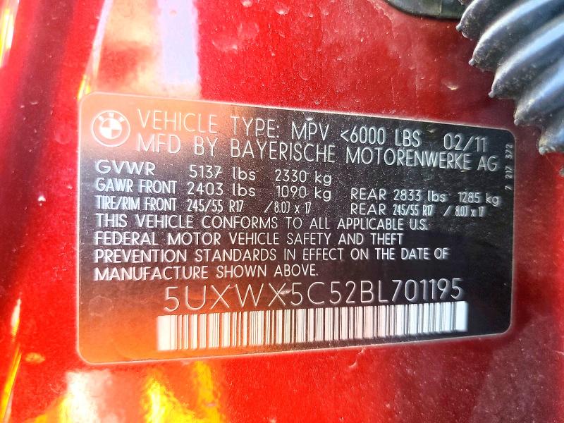 Aukcja sprzedaży 2011 Bmw X3, vin: 5UXWX5C52BL701195, numer aukcji: 47632436