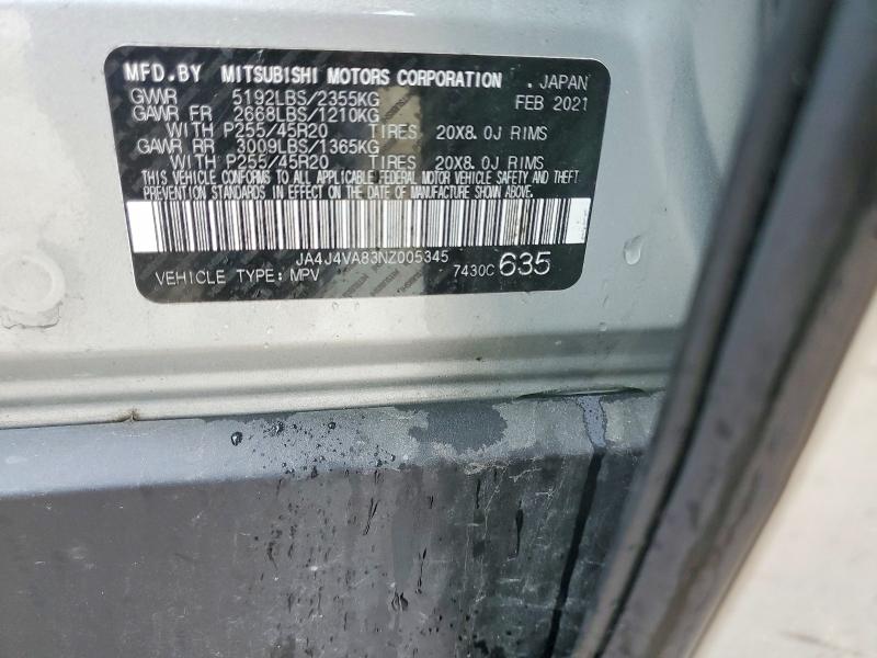 Aukcja sprzedaży 2022 Mitsubishi Outlander, vin: JA4J4VA83NZ005345, numer aukcji: 47607406
