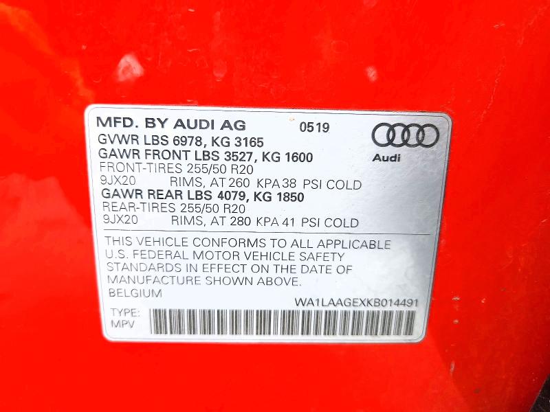 Aukcja sprzedaży 2019 Audi E-tron, vin: WA1LAAGEXKB014491, numer aukcji: 47264546