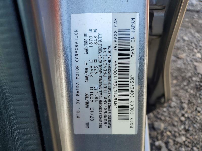 2014 Mazda 3 მანქანა იყიდება აუქციონზე, vin: JM1BM1L70E1100449, აუქციონის ნომერი: 45605666