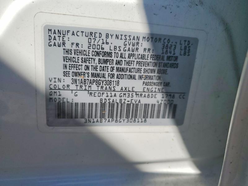 Aukcja sprzedaży 2016 Nissan Sentra, vin: 3N1AB7AP8GY308118, numer aukcji: 46317896