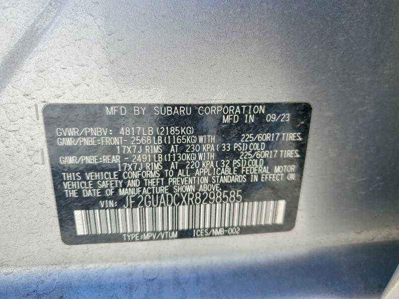 79250945 :رقم المزاد ، JF2GUADCXR8298585 vin ، 2024 Subaru Crosstrek مزاد بيع