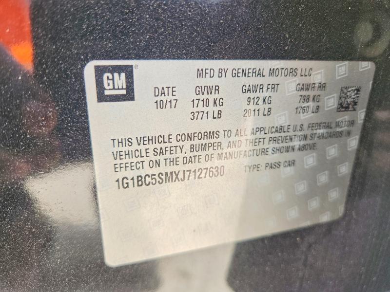 Aukcja sprzedaży 2018 Chevrolet Cruze, vin: 1G1BC5SMXJ7127630, numer aukcji: 45940106