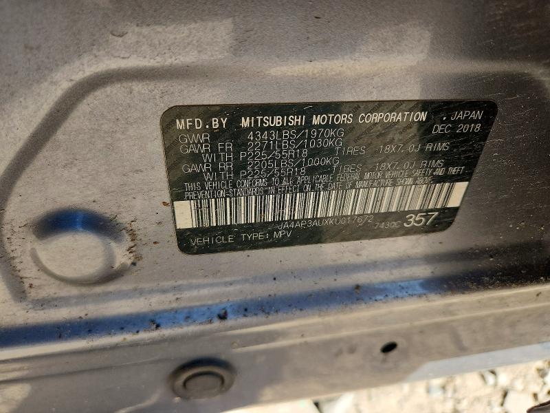 Продаж на аукціоні авто 2019 Mitsubishi Outlander Sport, vin: JA4AP3AUXKU017672, номер лоту: 47406486