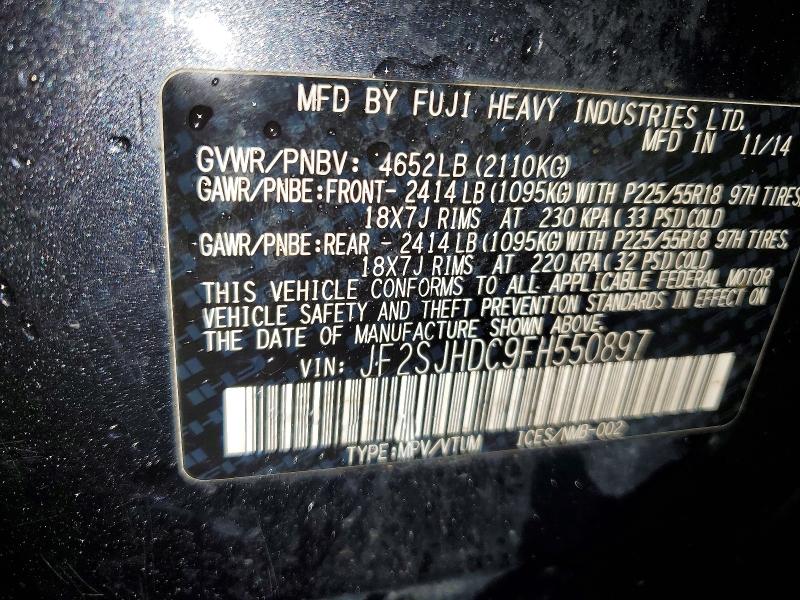 Aukcja sprzedaży 2015 Subaru Forester, vin: JF2SJHDC9FH550897, numer aukcji: 79164865