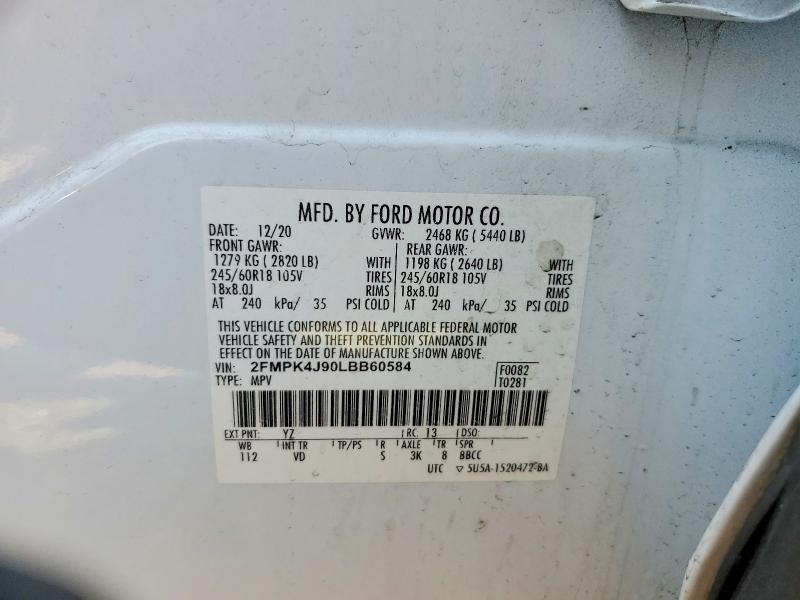 Продаж на аукціоні авто 2020 Ford Edge, vin: 2FMPK4J90LBB60584, номер лоту: 47377076