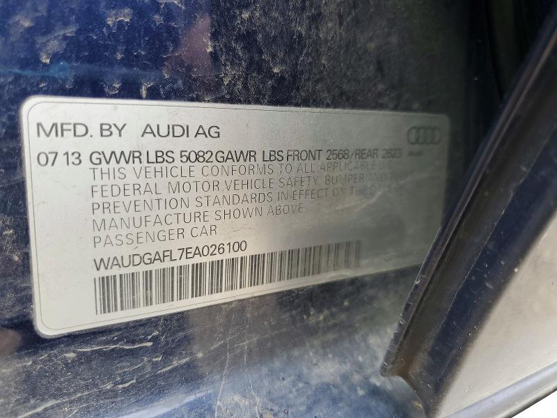 2014 Audi S4 მანქანა იყიდება აუქციონზე, vin: WAUDGAFL7EA026100, აუქციონის ნომერი: 41988016