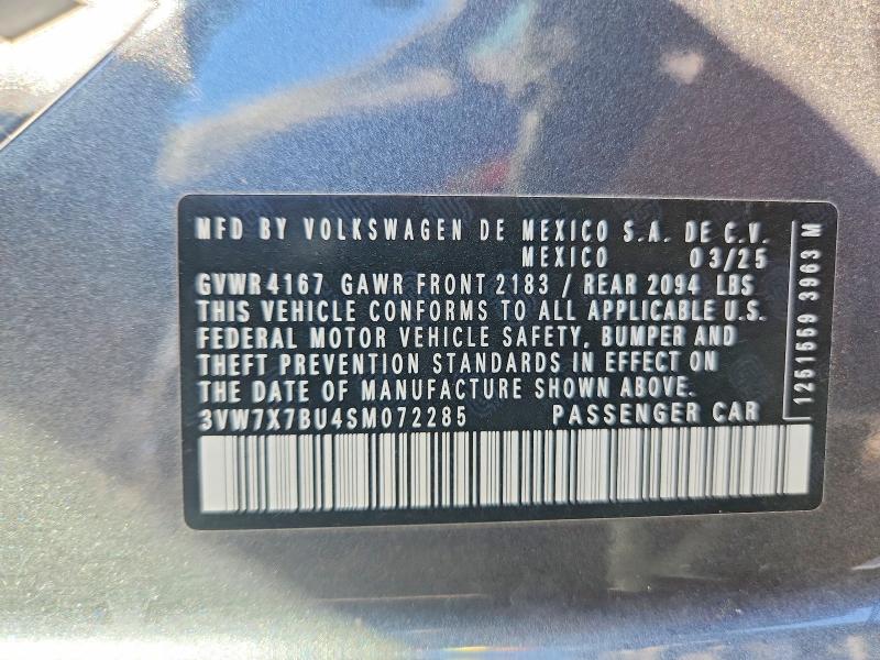Aukcja sprzedaży 2025 Volkswagen Jetta, vin: 3VW7X7BU4SM072285, numer aukcji: 46841936