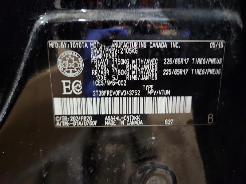 Aukcja sprzedaży 2015 Toyota Rav4, vin: 2T3BFREV0FW343752, numer aukcji: 74934335