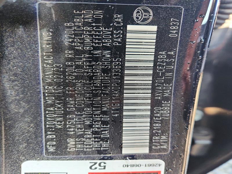 Aukcja sprzedaży 2023 Toyota Camry, vin: 4T1G11AK0PU133695, numer aukcji: 47741896